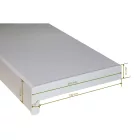 350 mm széles műanyag anyagában színezett párkány fehér