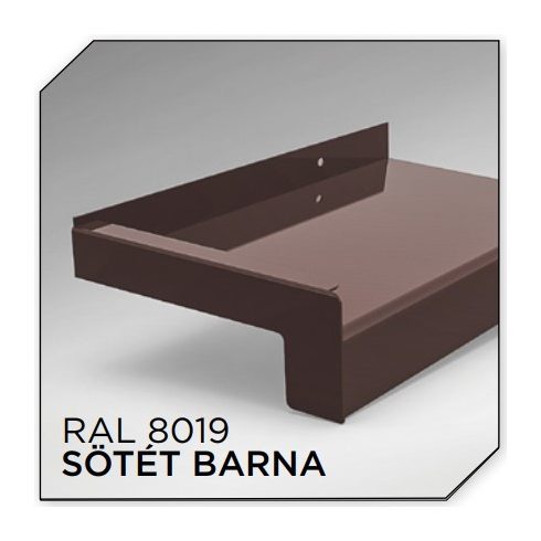 150mm Sötét barna extrudált alu párkány RAL 8019