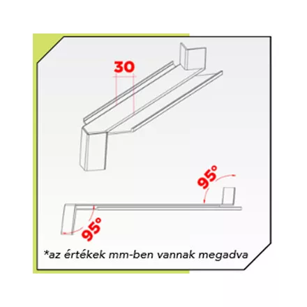 ALU sarok összekötő 90 Fok Egyedi RAL színben